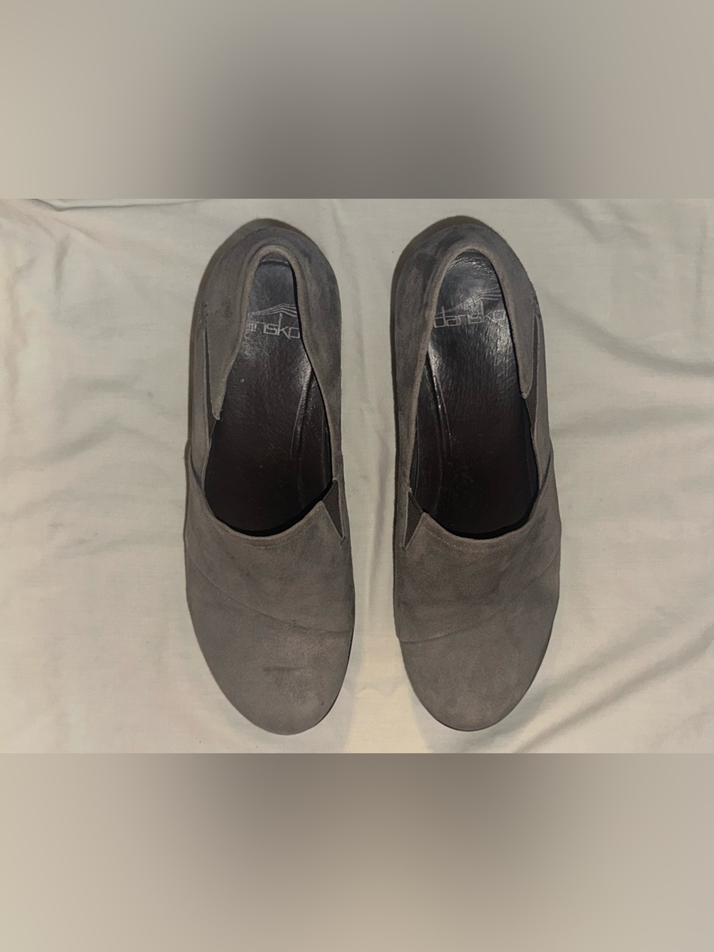 Dansko Grey Suede Slip-On Loafers